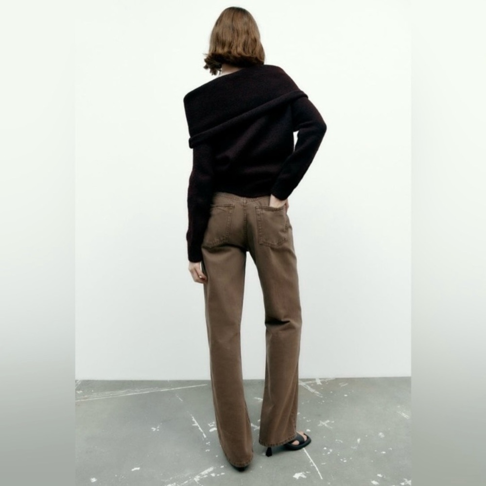 Zara Brown Wide-Leg Jeans - Picture 3 of 14